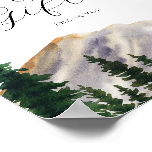 Rustieke bergen Herten Kaarten en geschenken teken Poster (Hoek)