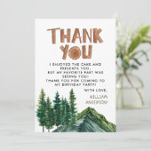 Rustieke Bergen Kinderverjaardag Bedankt (Staand voorkant)