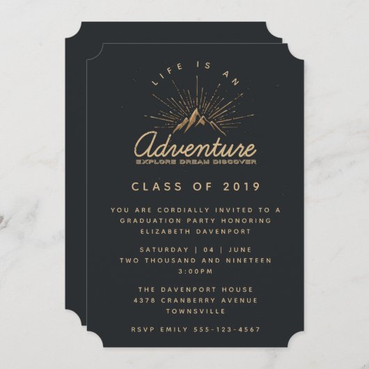 Rustieke bergen met zonnestralen Afstuderen Kaart (Voorkant / Achterkant)