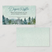 Rustieke bergen sneeuw winter luier loterij kaarte informatiekaartje (Voorkant / Achterkant)