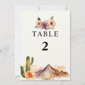 Rustieke Bergen | Woestijn Trouwtafel Nummer Kaart (Achterkant)