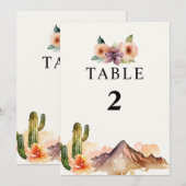 Rustieke Bergen | Woestijn Trouwtafel Nummer Kaart (Voorkant / Achterkant)