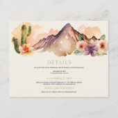 Rustieke bergen | Woestijnbruiloft Informatiekaartje (Voorkant)