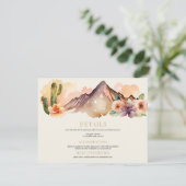 Rustieke bergen | Woestijnbruiloft Informatiekaartje (Staand voorkant)