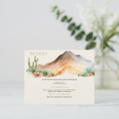 Rustieke bergen | Woestijnbruiloft Informatiekaartje (Staand voorkant)