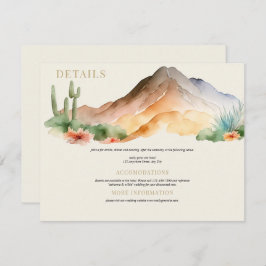 Rustieke bergen | Woestijnbruiloft Informatiekaartje