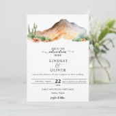 Rustieke bergen | Woestijnbruiloft Kaart (Staand voorkant)