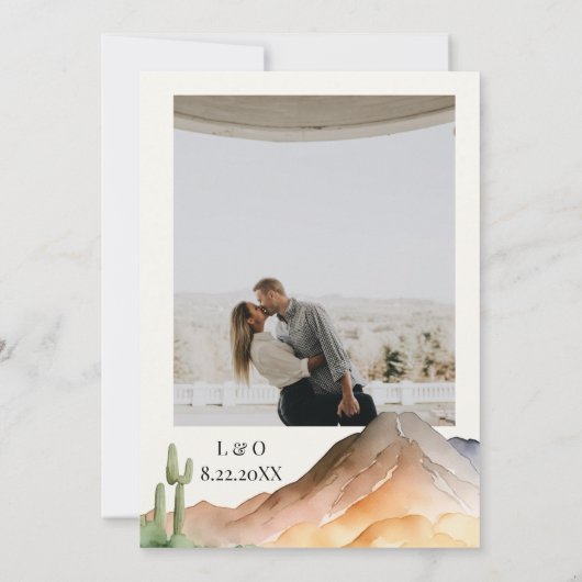 Rustieke bergen | Woestijnbruiloft Kaart (Achterkant)