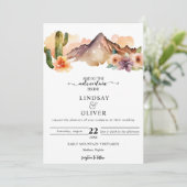 Rustieke bergen | Woestijnbruiloft Kaart (Staand voorkant)