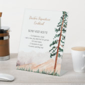 Rustieke berglandschap bruid Signature Cocktail Reclamebord Met Voetstuk (Insitu)