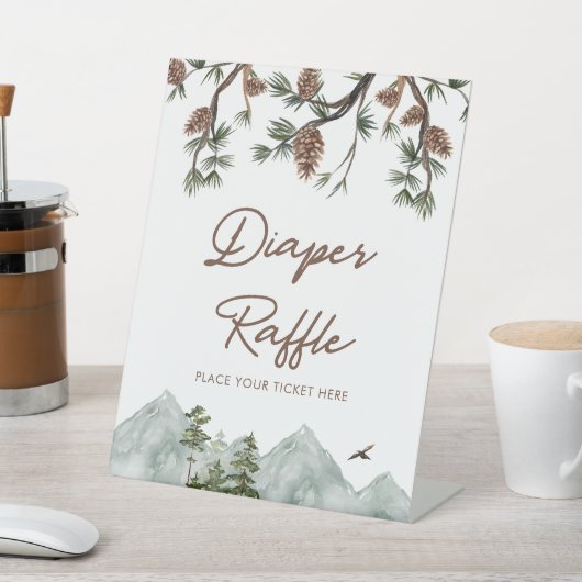 Rustieke Bergluier Raffle Reclamebord Met Voetstuk (Insitu)