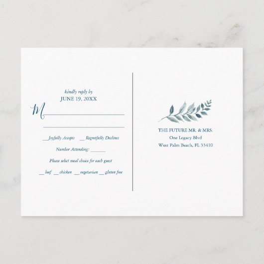 Rustieke bergmaaltijd keuze RSVP-Briefkaart Briefkaart (Achterkant)