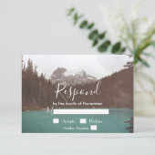 Rustieke bergmeer bos bruiloft RSVP (Staand voorkant)