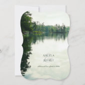 Rustieke bergmeer reflectie bruiloft uitnodiging (Achterkant)