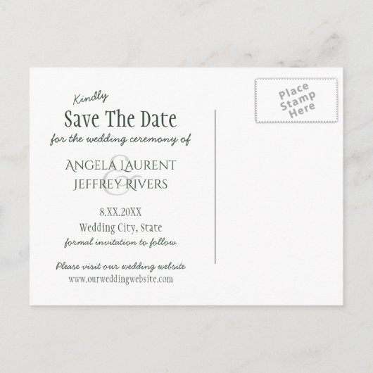 Rustieke bergmeerreflectie bespaar de datum aankondigingskaart (Achterkant)