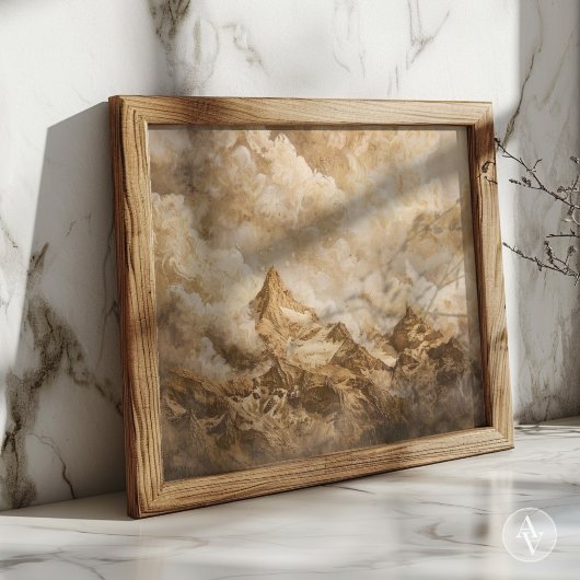 Rustieke bergtoppen Landschap kunst Poster