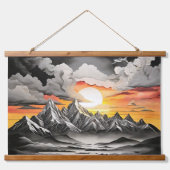 Rustieke bergzonne landschap hangend wandkleed (Voorkant)