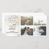 Rustieke berk bark hart bruiloft dank u bedankkaart (Voorkant / Achterkant)