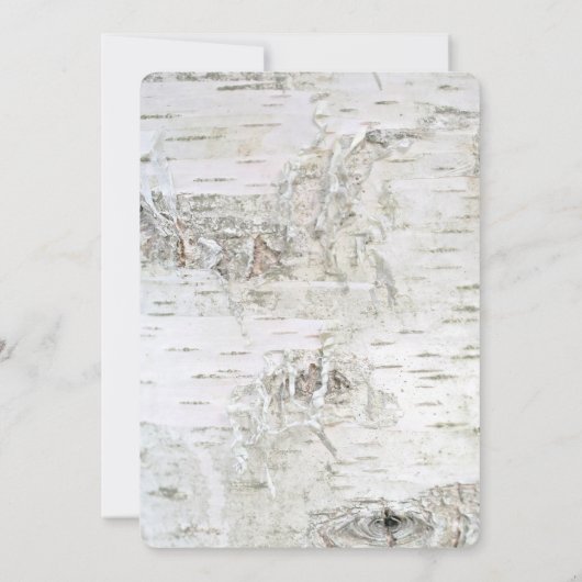 Rustieke berk bark hart bruiloft kaart (Achterkant)