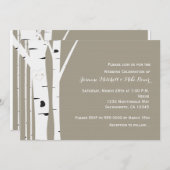 Rustieke berk boom gesneden hart bruiloft uitnodig kaart (Voorkant / Achterkant)