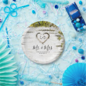 Rustieke berk boom hart val bruiloft papieren bordje (Feest)