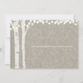 Rustieke berk boom string verlichting bruiloft uit kaart (Achterkant)