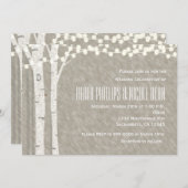 Rustieke berk boom string verlichting bruiloft uit kaart (Voorkant / Achterkant)