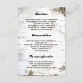 Rustieke berk bruiloft details - Informatie Informatiekaartje (Voorkant)