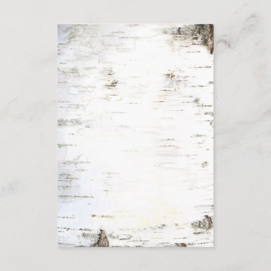 Rustieke berk bruiloft details - Informatie Informatiekaartje (Achterkant)