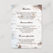 Rustieke berk bruiloft details - Informatie Informatiekaartje (Voorkant)