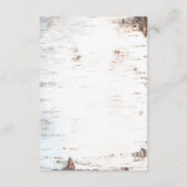 Rustieke berk bruiloft details - Informatie Informatiekaartje (Achterkant)