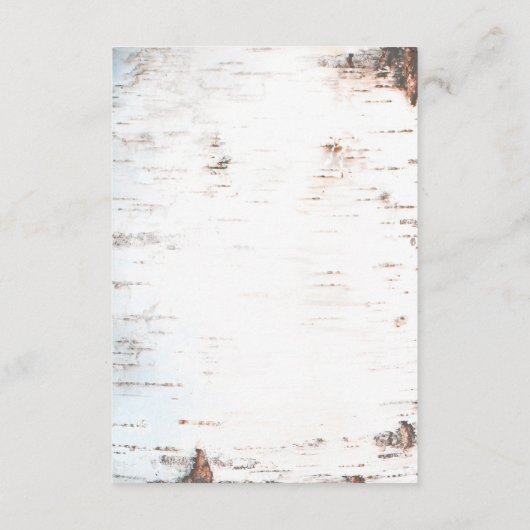 Rustieke berk bruiloft details - Informatie Informatiekaartje (Achterkant)