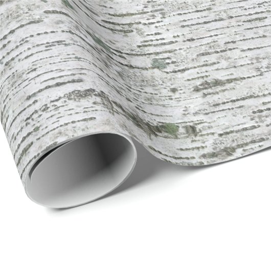 Rustieke berk hout wit grijs textuur cadeaupapier (Rol Hoek)
