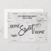 Rustieke berk huis lief huis bewegende aankondigin briefkaart (Voorkant / Achterkant)