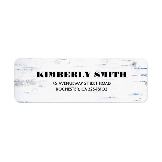 Rustieke berk schors textuur bruiloft etiket (Voorkant)