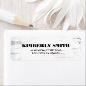 Rustieke berk schors textuur bruiloft etiket (Insitu)