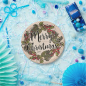  rustieke berk vakantie kerstfeest papieren bordje (Feest)