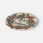  rustieke berk vakantie kerstfeest papieren bordje (Gekanteld)