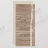 Rustieke berken bomen en herten bruiloft Menu (Voorkant / Achterkant)