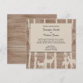 Rustieke berken bomen en herten bruiloft uitnodigi kaart (Voorkant / Achterkant)