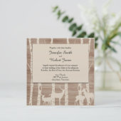 Rustieke berken bomen en herten bruiloft uitnodigi kaart (Staand voorkant)