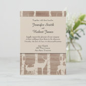 Rustieke berken bomen en herten bruiloft uitnodigi kaart (Staand voorkant)