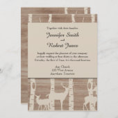 Rustieke berken bomen en herten bruiloft uitnodigi kaart (Voorkant / Achterkant)