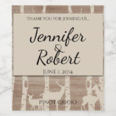 Rustieke berken bomen en herten bruiloft wijn labe wijn etiket (Enkel label)