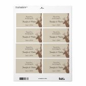 Rustieke Berken Bomen en Herten Water Fles Label (Full Sheet)