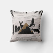 Rustieke berken buitenwildernis Eerste 1e verjaard Kussen (Achterkant)