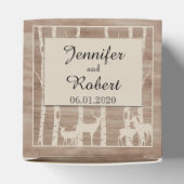 Rustieke Berken en Herten Wedding Favor Box Bedankdoosjes (Bovenkant)