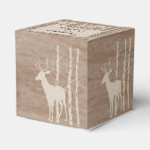 Rustieke Berken en Herten Wedding Favor Box Bedankdoosjes (Achterkant)