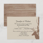 Rustieke Berken en Herten Wedding Response Kaart (Voorkant / Achterkant)