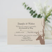 Rustieke Berken en Herten Wedding Response Kaart (Staand voorkant)